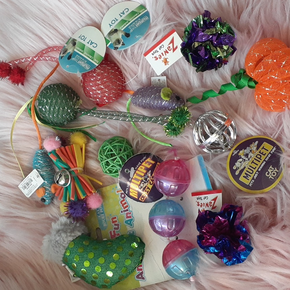 New Listing!! Brand New ASSORTED BRANDS CAT TOYS Value Pak-12 CT.
